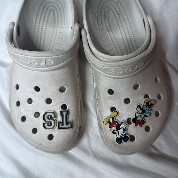 Crocs White with Mickey Mouse/Taylor Swift Design. Size 7. - Picture 4 of 5